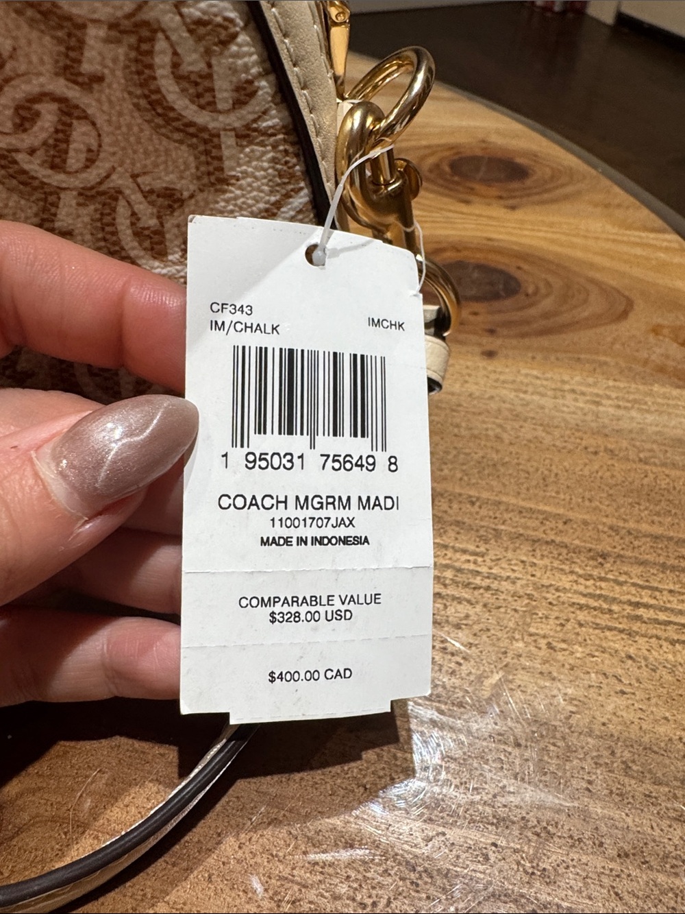 Coach Beige & Cream Signature Crossbody - Picture 2 of 3